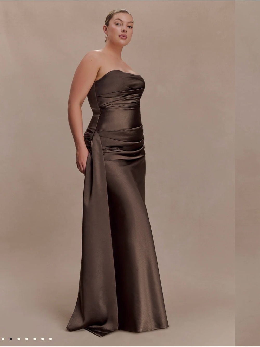 NWT meshki sarah strapless maxi dress with waist tie